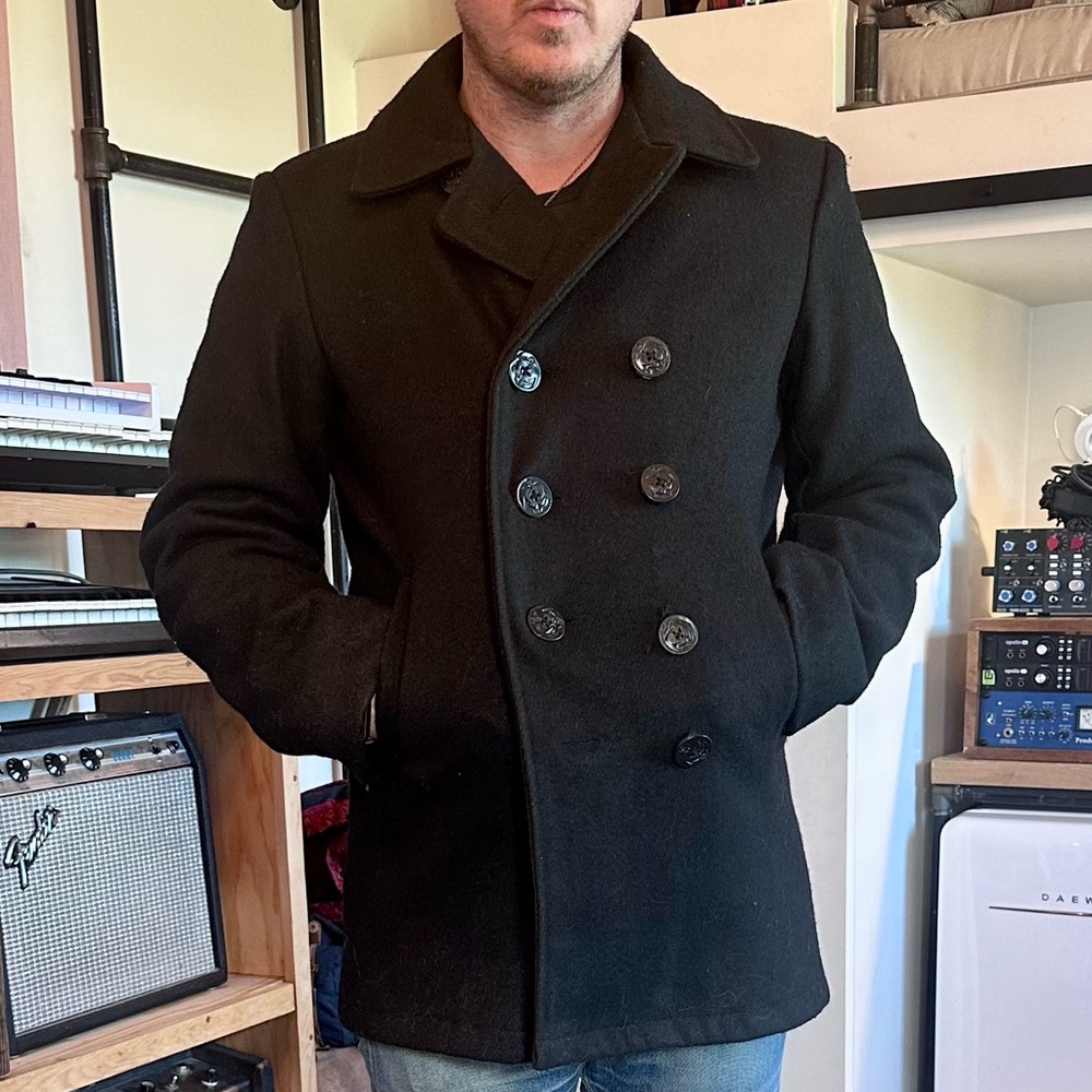 Vintage Pea Coat wool black